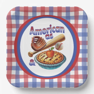 Assiettes En Carton Amusant américain comme Baseball & Pomme Pie