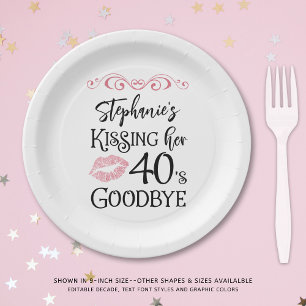 Assiettes En Carton Amusant Anniversaire Embrasser Une Décennie Adieu