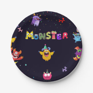 Assiettes En Carton Amusant Monster Plaques de fête d'anniversaire