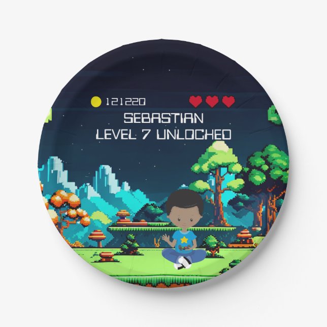 Assiettes En Carton Amusant Novelty Computer Jeu Anniversaire Fête (Devant)