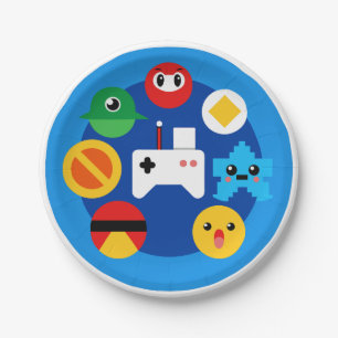 Assiettes En Carton Amusant Retro Arcade