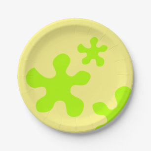 Assiettes En Carton Amusante fête des enfants jaune vert citron