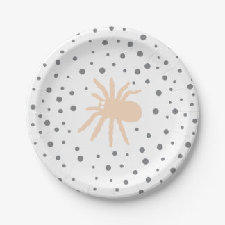 Assiettes En Carton Amusants Halloween Orange & Black Spider