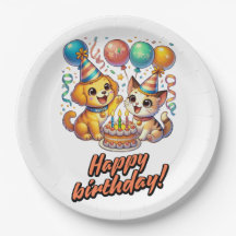 Amusants & mignonette Anniversaire Puppy & Kitten 