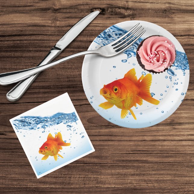Assiettes En Carton Amusants poisson d'or unique eau de bol de poisson (Créateur téléchargé)