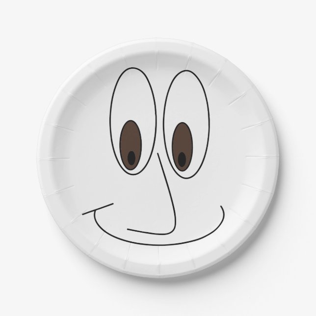 Assiettes En Carton Amusement heureux d'impression de visage (Devant)
