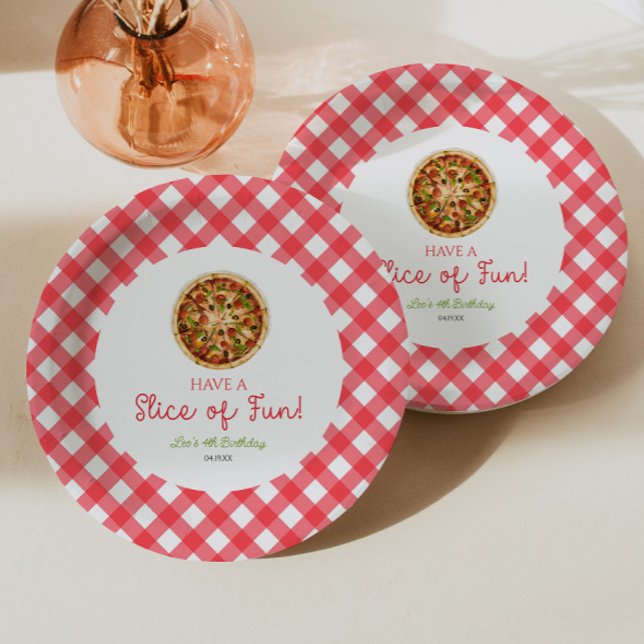 Assiettes En Carton Amusez-vous ! Pizza fête d'anniversaire (Créateur téléchargé)