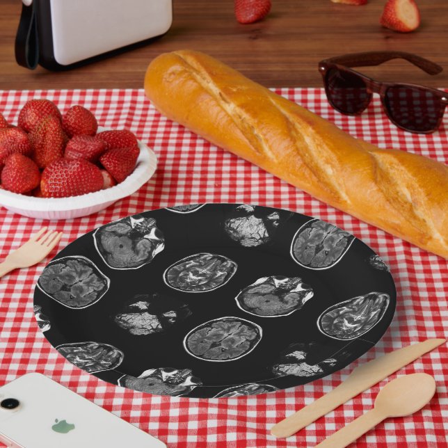 Assiettes En Carton Analyse IRM du cerveau (Pique-nique)