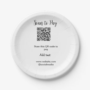 Assiettes En Carton Analyser pour payer scanner code QR ajouter des dé