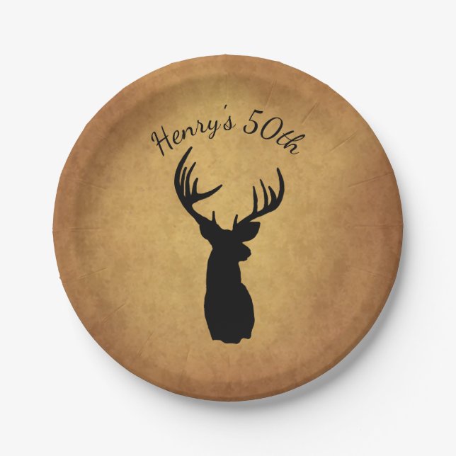 Assiettes En Carton Ancien Buck 50e Anniversaire Plaques papier fête (Devant)