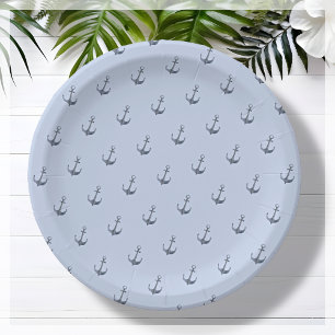 Assiettes En Carton Ancre Blue Sailing Theme BABY SHOWER