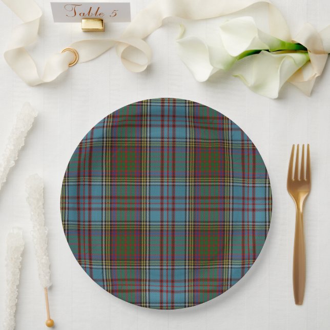 Assiettes En Carton Anderson Clan Tartan Plaid Motif Scottish (Mariage)