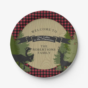 Assiettes En Carton Andouillers rustiques de cerfs communs de chasse