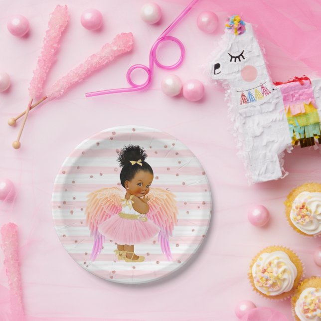 Assiettes En Carton Angel rose Ballerina Baby shower/fête d'anniversai (Fête)