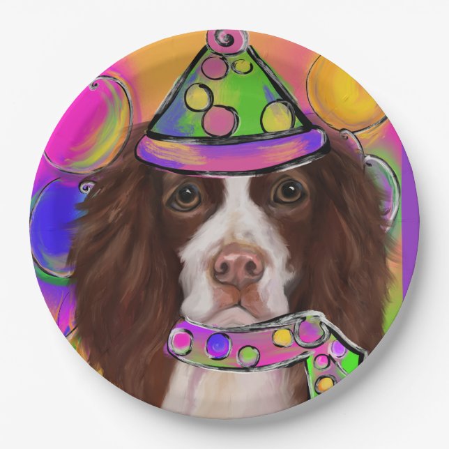 Assiettes En Carton Anglais Springer Spaniel (Devant)