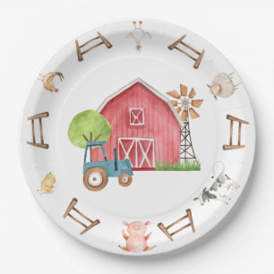 Assiettes En Carton Animal de ferme Barnyard Plaque de papier d'annive