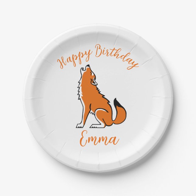 Assiettes En Carton Animal de fête ! Cool Red WOLF - Animaux sauvages (Devant)