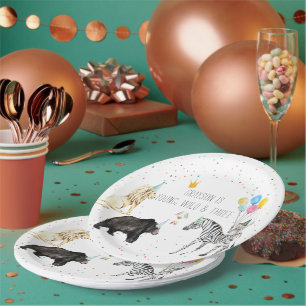 Assiettes En Carton Animal de fête simple moderne aquarelle