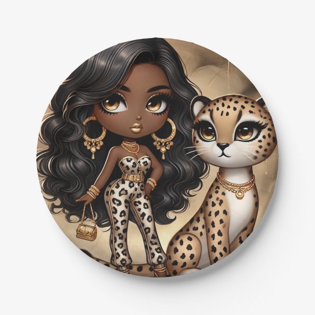 Assiettes En Carton Animal Kingdom Couture Cheetah (Devant)