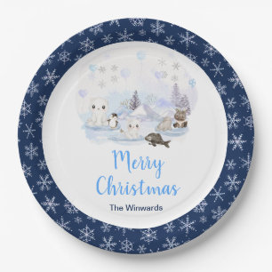 Assiettes En Carton Animaux arctiques Merveilleux Noël hivernal