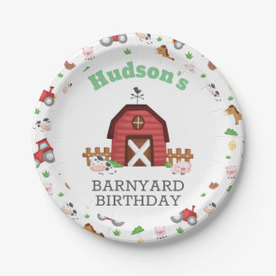 Assiettes En Carton Animaux de ferme Barnyard fête d'anniversaire - GL
