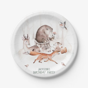 Assiettes En Carton Animaux de forêt boisés Anniversaire ou Baby sho