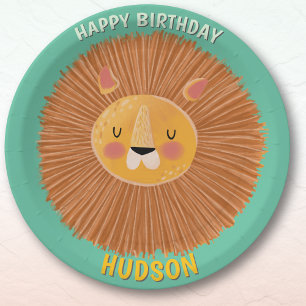 Assiettes En Carton Animaux de safari anniversaire lion enfant personn