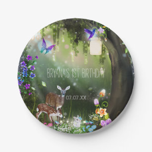 Assiettes En Carton Animaux enchantés de la forêt de fantaisie