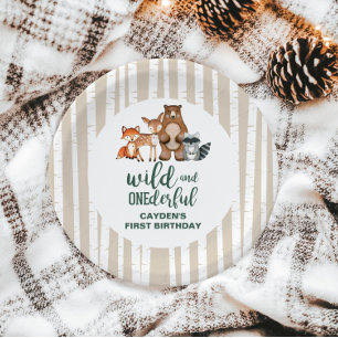 Assiettes En Carton Animaux forestiers sauvages superbes premier anniv