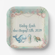 Animaux sous la mer Aquamarine Baby Shower