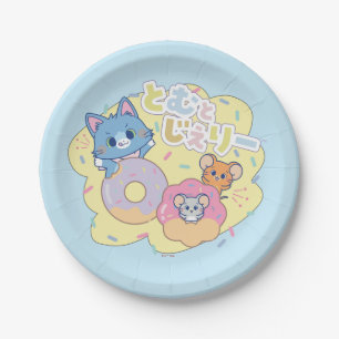 Assiettes En Carton Anime Donut délice avec Tom, Jerry et Tuffy