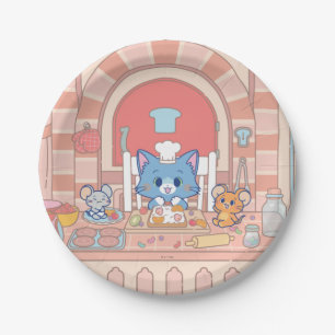 Assiettes En Carton Anime Tom, Jerry et boulangerie Tuffy