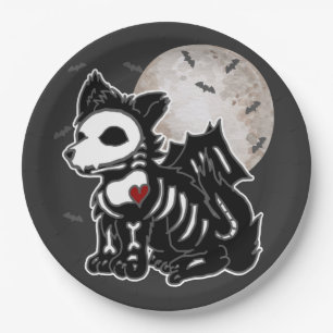 Assiettes En Carton Anime Wolf Emo Goth Edgy Skeleton Halloween Chien