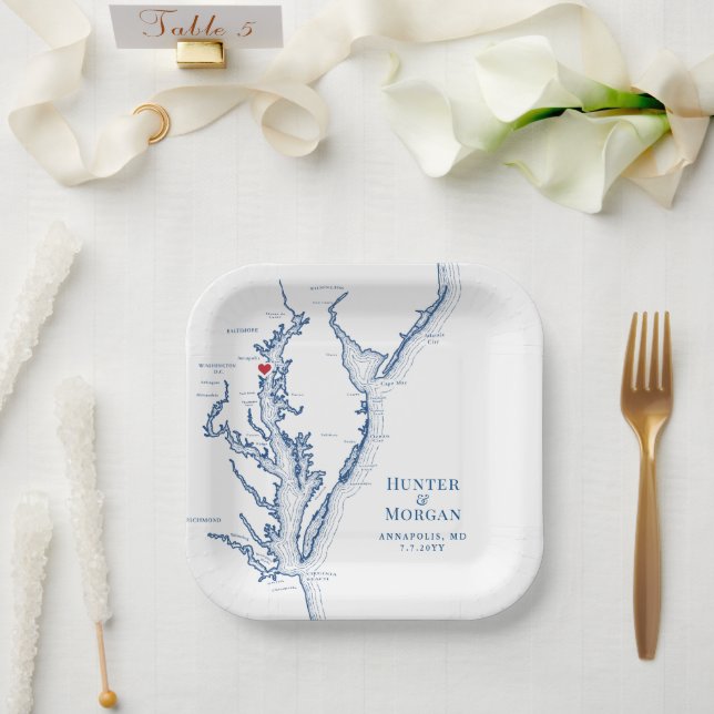 Assiettes En Carton Annapolis Chesapeake Bay Mariage (Mariage)
