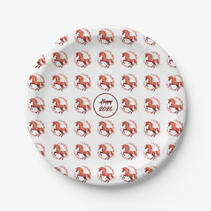 Assiettes En Carton Année du cheval 2026