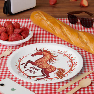 Assiettes En Carton Année du cheval 2026