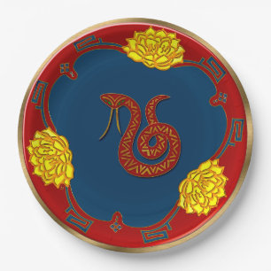 Assiettes En Carton Année Du Serpent