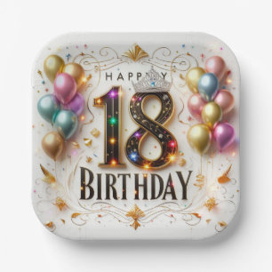 Assiettes En Carton Anniversaire 18 ans