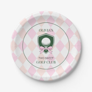 Assiettes En Carton Anniversaire 2 ans Fille Golf Rose en un coup à ré