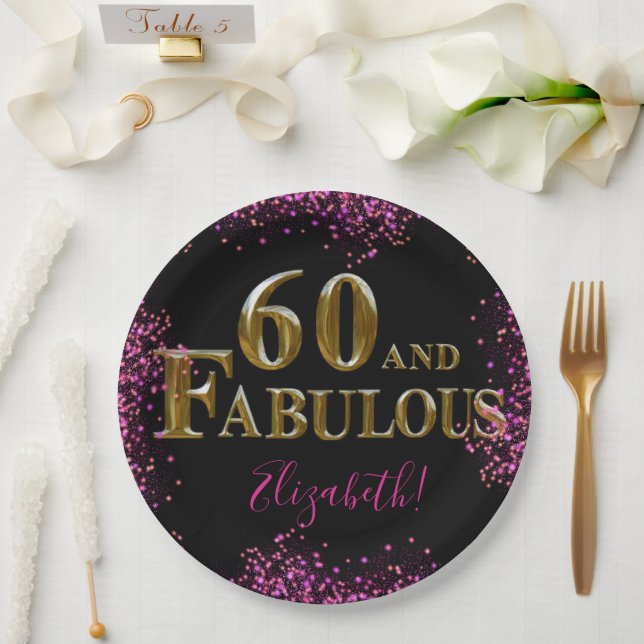 Assiettes En Carton Anniversaire 60 ans (Mariage)