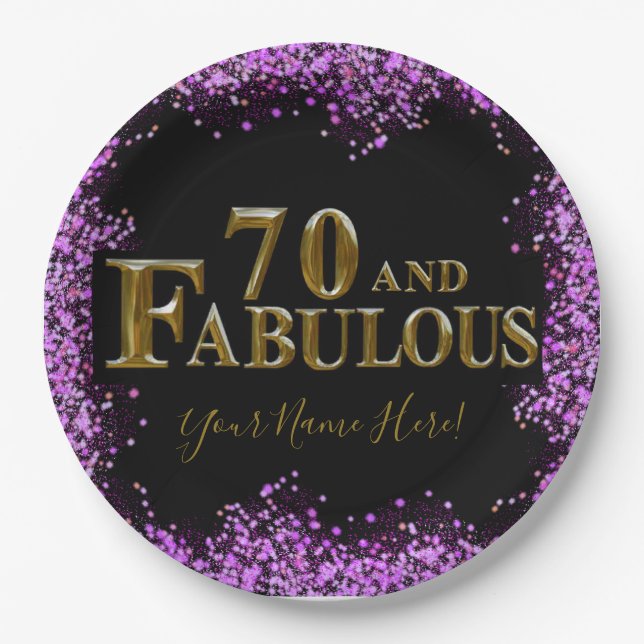 Assiettes En Carton Anniversaire 70 ans (Devant)
