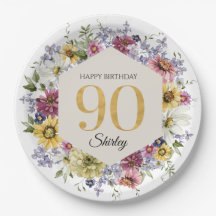 Anniversaire 90 ans personnalisé Wildflower
