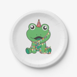 Assiettes En Carton Anniversaire Animal Cute Frog pour les enfants Fêt