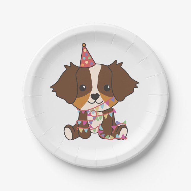 Assiettes En Carton Anniversaire Animal mignonne Berger Australien Ann (Devant)
