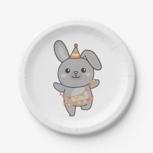 Assiettes En Carton Anniversaire Animal mignonne lapin pour enfants Fê