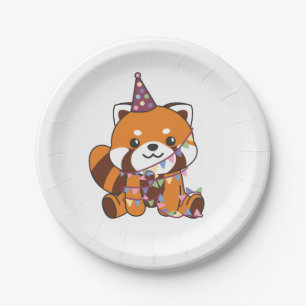 Assiettes En Carton Anniversaire Animal mignonne Red Panda Anniversair