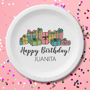 Assiettes En Carton Anniversaire Coloré Joyeux Tout Âge