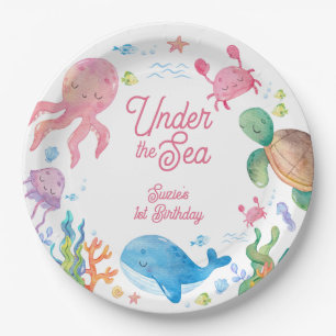 Assiettes En Carton Anniversaire de 1 an Under the Sea Kids