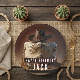 Assiettes En Carton Anniversaire de Cowboy
