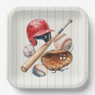 Assiettes En Carton Anniversaire de débutant de baseball